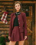 Willa Women's Jacket | Single Breasted, Wine Red, Office Ready