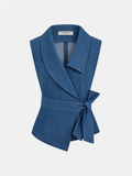 Wren Women's Vest | Cotton Blend, Tie-Waist, Sleeveless